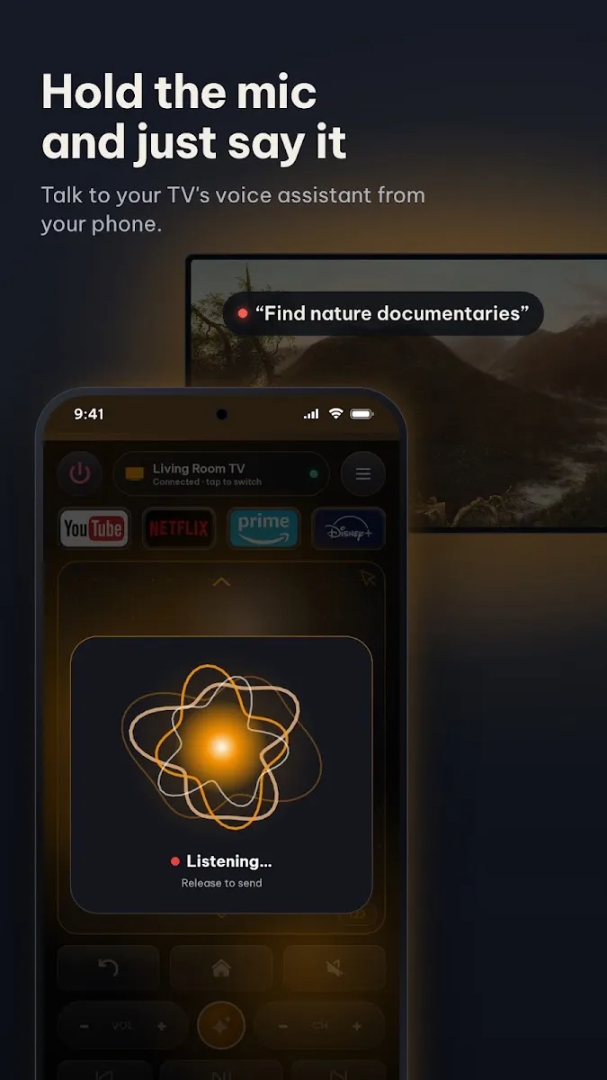 Voice control screen listening for a request